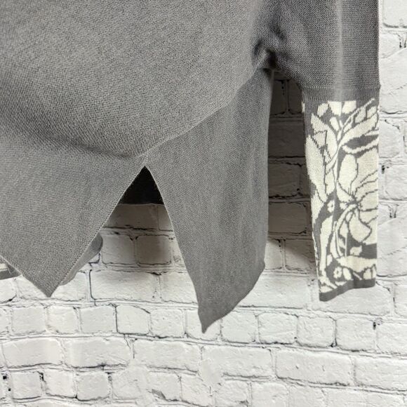NEW Tom Gutie Baby Alpaca Poncho Yovana Flores Turtleneck Sweater Gray Women S - Picture 12 of 14